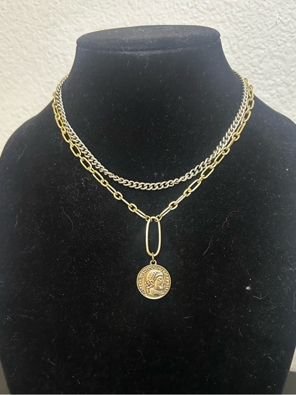 Gold-Tone Layered Coin Pendant Necklace - Women Jewelry